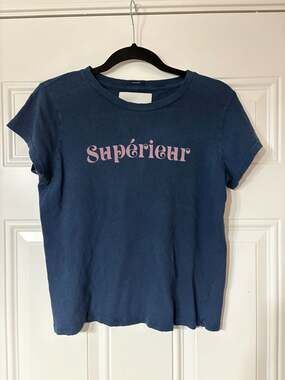 MOTHER The Lil Sinful Supérieur Graphic Shrunken Cotton-Linen T-Shirt